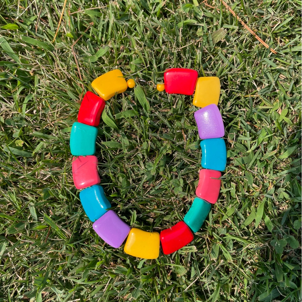 Kids Colorful Hard Plastic Beaded Bracelet